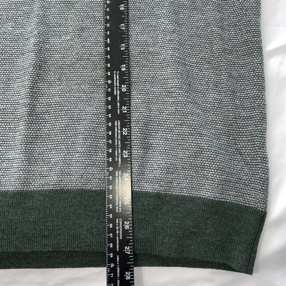 UNTUCKit 100% Merino Wool 1/4 Zip Men's Pullover sweater Sz XL Green/Gray - Picture 4 of 8